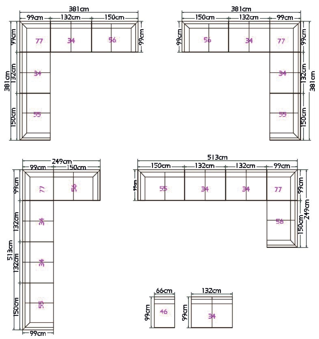 sofa measurement outline 