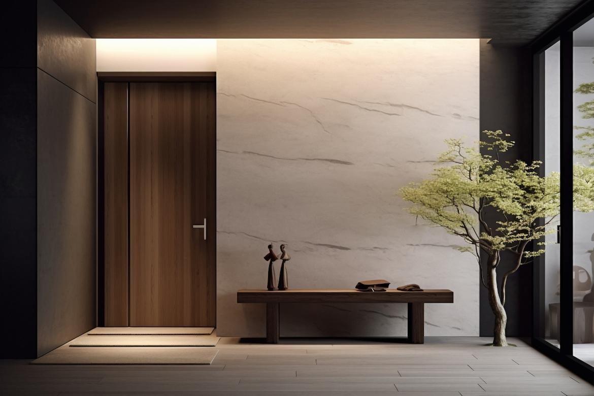 marble wall home entrance