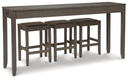 Rectangular Counter Dining Table Set with 3 Chairs  D103-223