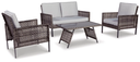 Outdoor Set Love/Chairs/Table Set (4/CN) Ashley O4-080