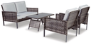 Outdoor Set Love/Chairs/Table Set (4/CN) Ashley O4-080