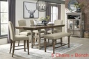 Dining Table Set with 5 Chairs and Bench D118