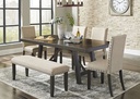 Ashley Dining Table with 4 Side Chair and Bench D083