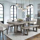 Dining Table set Ashley with 5 Chairs and 1 Bench D161