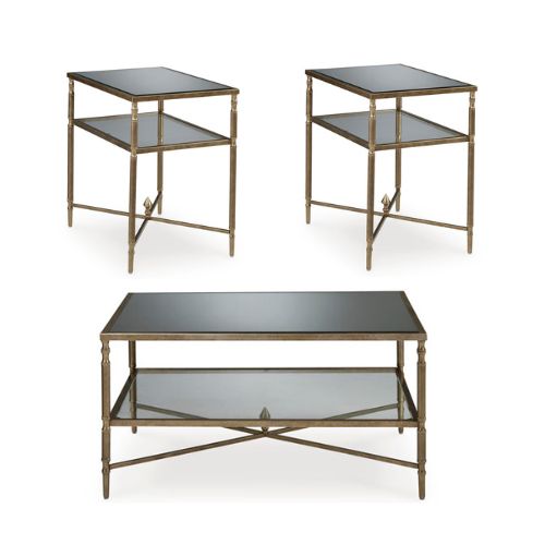 [T440] طقم طاولات شاي (1  طاولة كوكتيل + 2  طاولة جانبيه ) T401