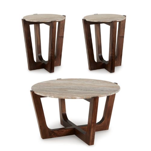 [T667] طقم طاولات كوكتيل (1  طاولة كوكتيل + 2طاولة جانبيه) T437