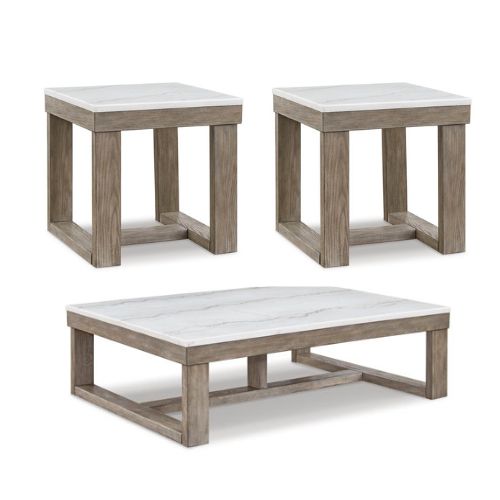 [T789] طقم طاولات شاي آشلي 1  طاولة كوكتيل و 2  طاولة جانبية T383