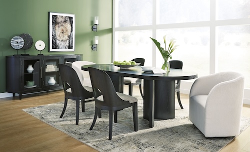 [D821] طقم طاولة طعام 6  كراسي اشلي D210