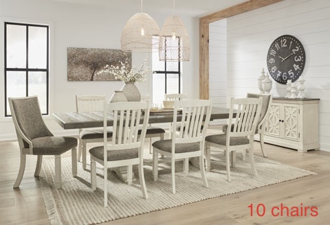 [D647] طقم طاولة طعام 10  كراسي اشلي D224