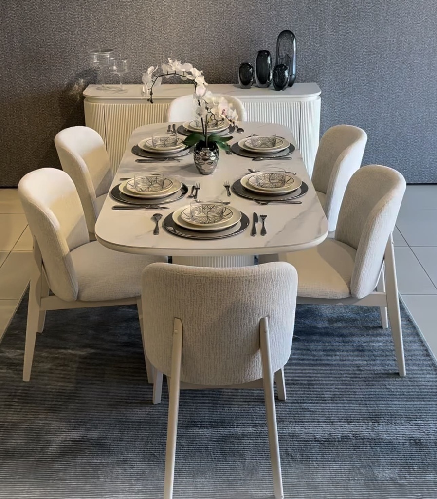 طقم طاولة طعام مع 6 كراسي اي سي ام اي D229