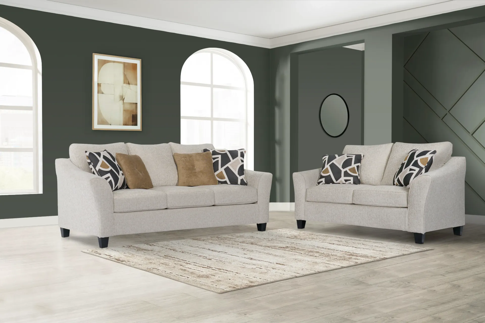 [51972] طقم كنب ٣  قطع آشلي (١  كنبة ثلاثية + ٢  كنبة ثنائية) S1485