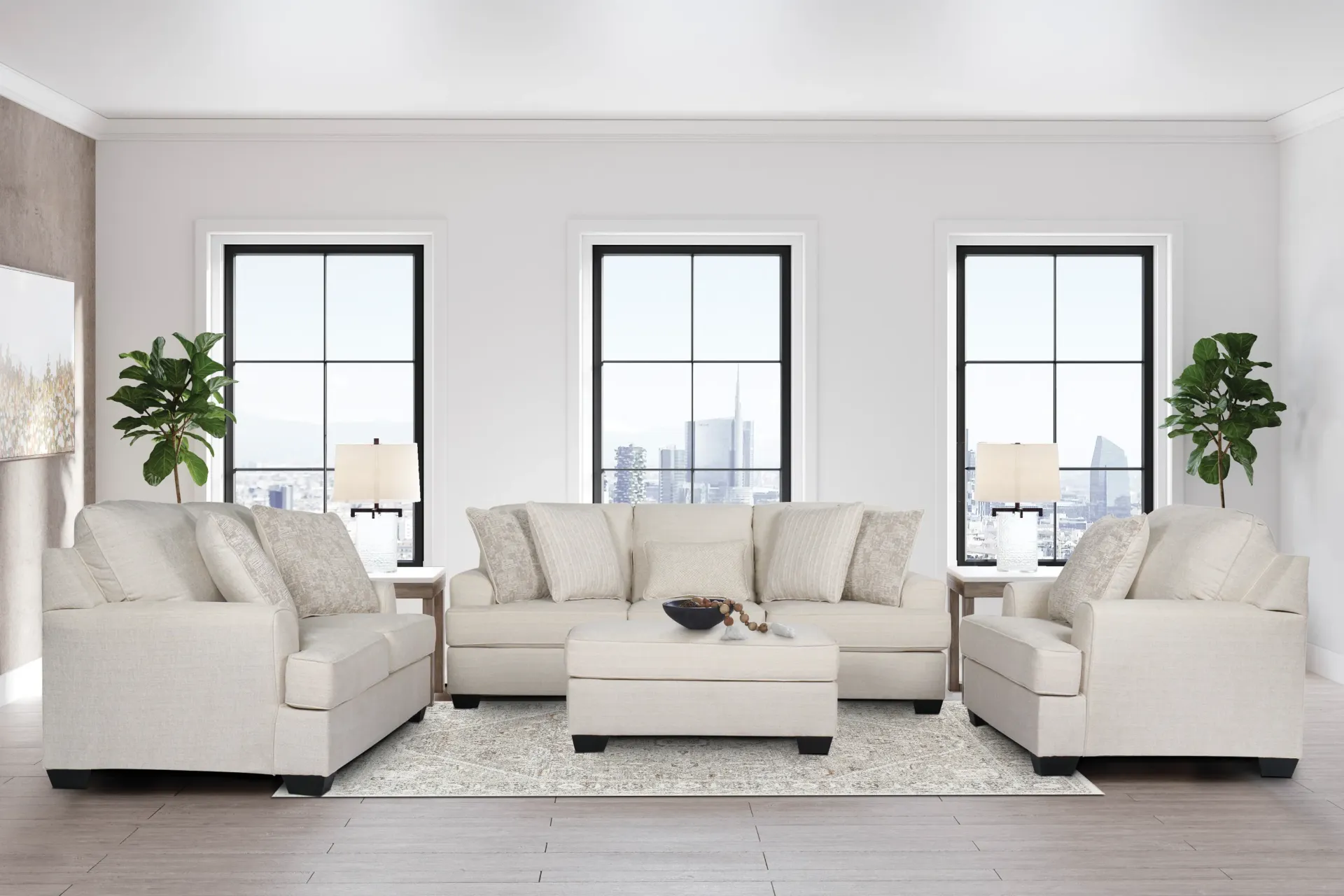 [44672] طقم كنب آشلي (1  كنبة ثلاثية ٢  كنبة ثنائية( S1483