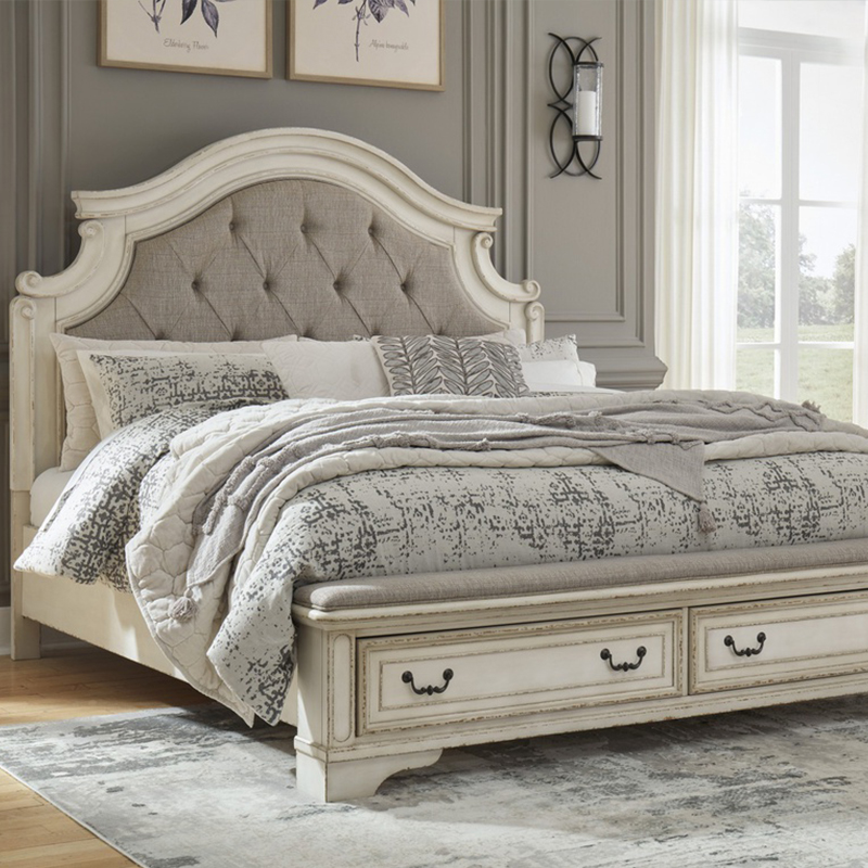 طقم غرفة نوم كنج 4 قطع اشلي مع بنش  BK230