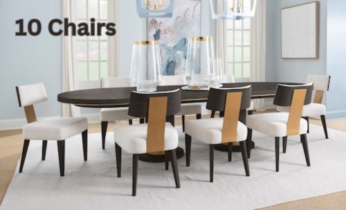 [3302] طقم طاولة طعام بيضاويه 10  كراسي ليجاسي D201