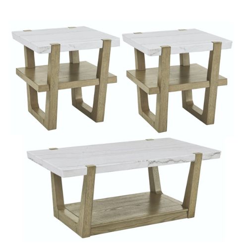 طقم طاولات شاي ستيف سيلفر ( 1 طاولة كوكتيل و 2 طاولة جانبية )  T409