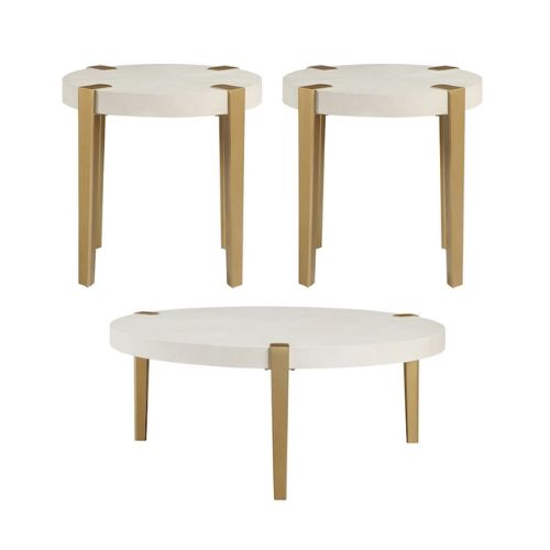 طقم طاولات كوكتيل ستيف سيلفر (1 طاولة كوكتيل + 2 طاولة جانبيه)  T399