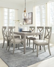 [D291] Ashley Dining Table Set with 6 Side Chairs D147