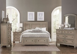 [2259GY] Home Elegance Bethel King Sleigh Bedroom Set with Storage 5 Pcs