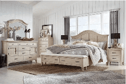 [B5491] Magnussen King Panel Bedroom set 5 Pcs with storage B325