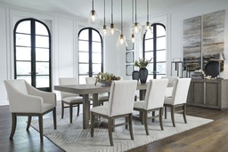 [D970] Dining Table set Ashley with 8 Chairs D161