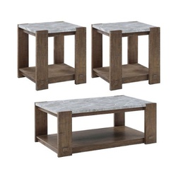 [LB100] STEVE SILVER Libby Sintered Stone Table Set T374