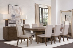 [GA500] Dining Table Steve Silver 8 chairs (Brown) D190